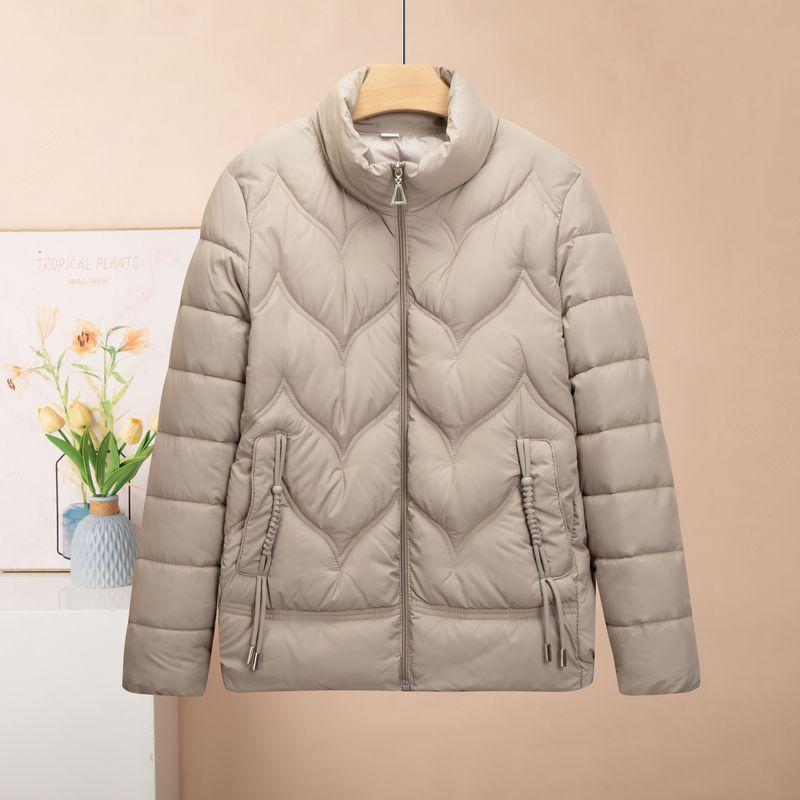 Winter Women's Plus Size Padded Jacket Slim Fit  Stand-up Collar Short Thin Padded Coat
