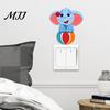 Safety Outlet Protectors for Children Cute Elephant Switch Sticker, Decorative PVC Waterproof Light Decal, Protective Cover Flexible Cut to