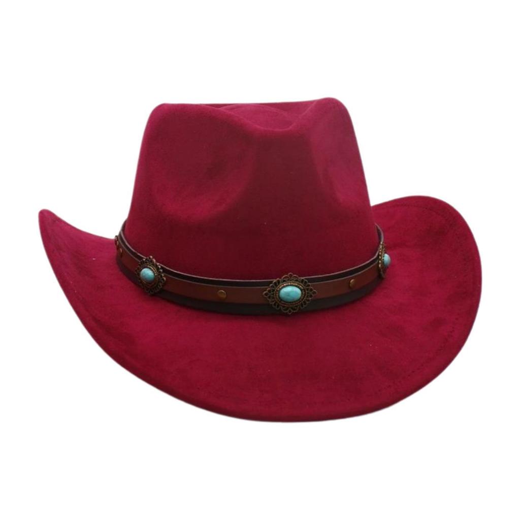 Premium Tibetan Cowboy Hat Stage Jazz Hat Multi-Color Suede Premium Top Hat