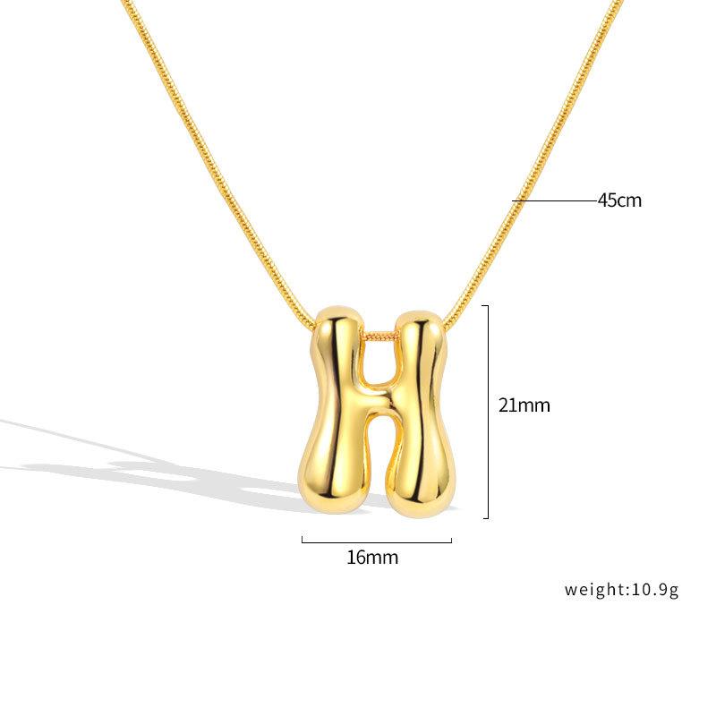 VENTFILLE 925 Sterling Silver 26 Letters Necklace For Women Gift Smooth Cute Balloon Jewelry Accessories Dropshipping Wholesale
