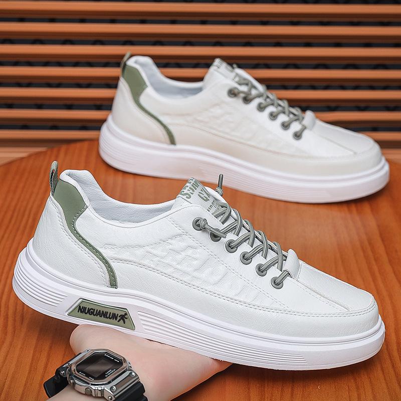 Повседневная спортивная обувь мужская универсальная износостойкая нескользящая плоская обувь для работы отдыха спорта и модная белая обувь 44 белый 1816₽