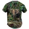 Men's T shirt Tee Graphic Animal Elephant Crew Neck Clothing Apparel 3D Print Outdoor Daily Sports Short Sleeve Print Vintage Fashion