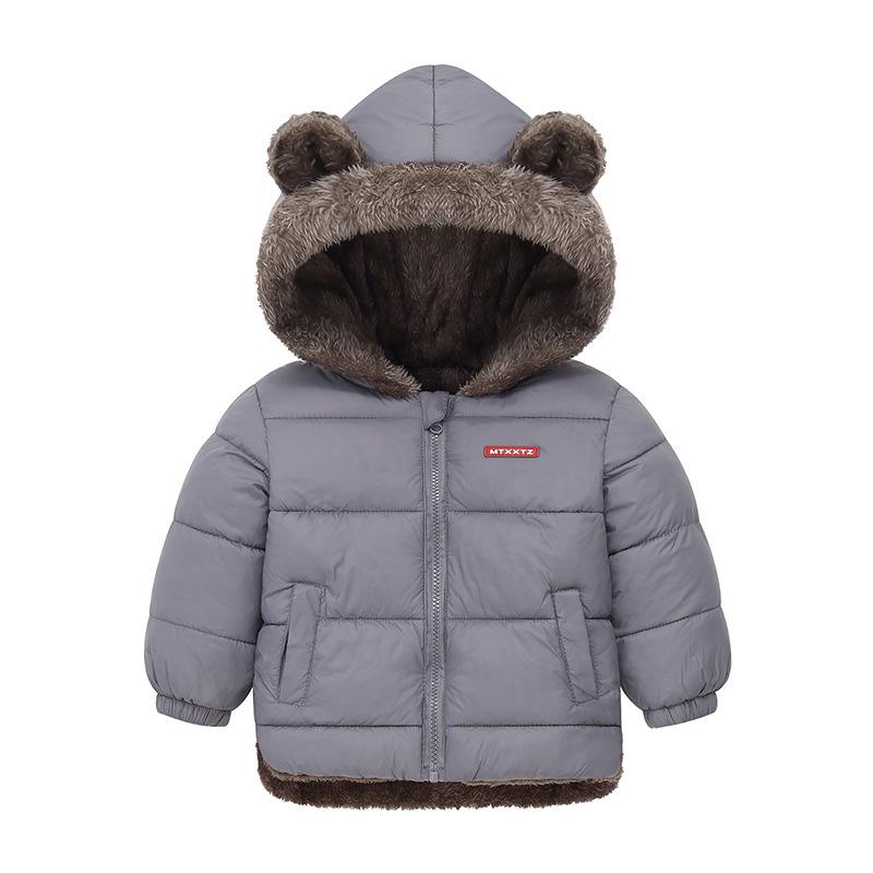 Overbekledning Gutteklær (Størrelser 4 år og oppover) Barn Gutter Vinter Varm Pelskant Hette Polstret Kåpe Jakke Parka Yttertøy 2-5 År