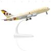 123QIYUMOKE A380 1/300 Scale Diecast Metal Airplane Model - A380 Sky Jumbo Etihad 380 Model Airplane with Stand (7.5" Long), Aviation Enthusiast Gift