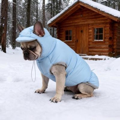 Fashion Warm Dog Down Jacket Thickened Adjustable Windproof Dog Jacket with Ear Hole Comfortable Dog Hood Coat Winter Season
