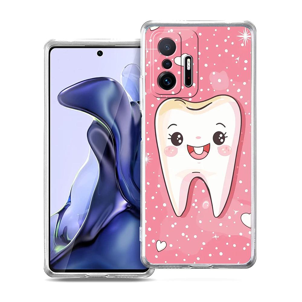 Transparent Phone Case for Xiaomi Mi 14 13 12 11 Ultra 13T 12T 11T Poco X3 NFC F3 F6 Pro Lite 5G Soft TPU Shell Dentist Tooth