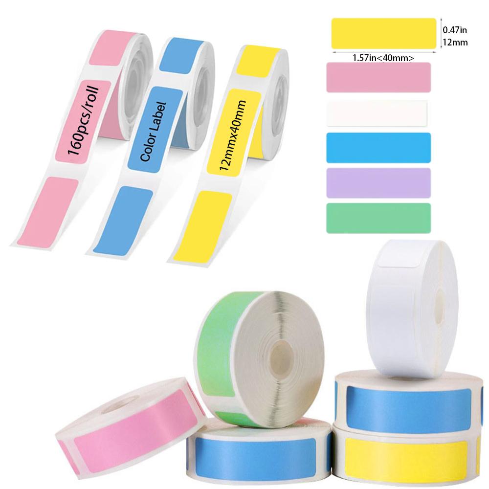 P15 Label Printer Sticker 12*40mm Label Tape Thermal Printer Paper 160pcs/roll Compatible Phomemo D30 Marklife P12 P11 Labelle