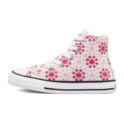 Chuck Taylor All Star Yüksek GS Nakışlı Çocuk Spor Ayakkabıları Pembe Beyaz Siyah 671286C