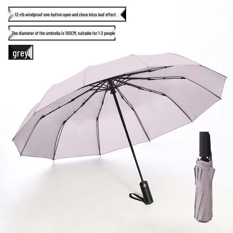 Automatic 12-Rib Double Sun & Rain Umbrella