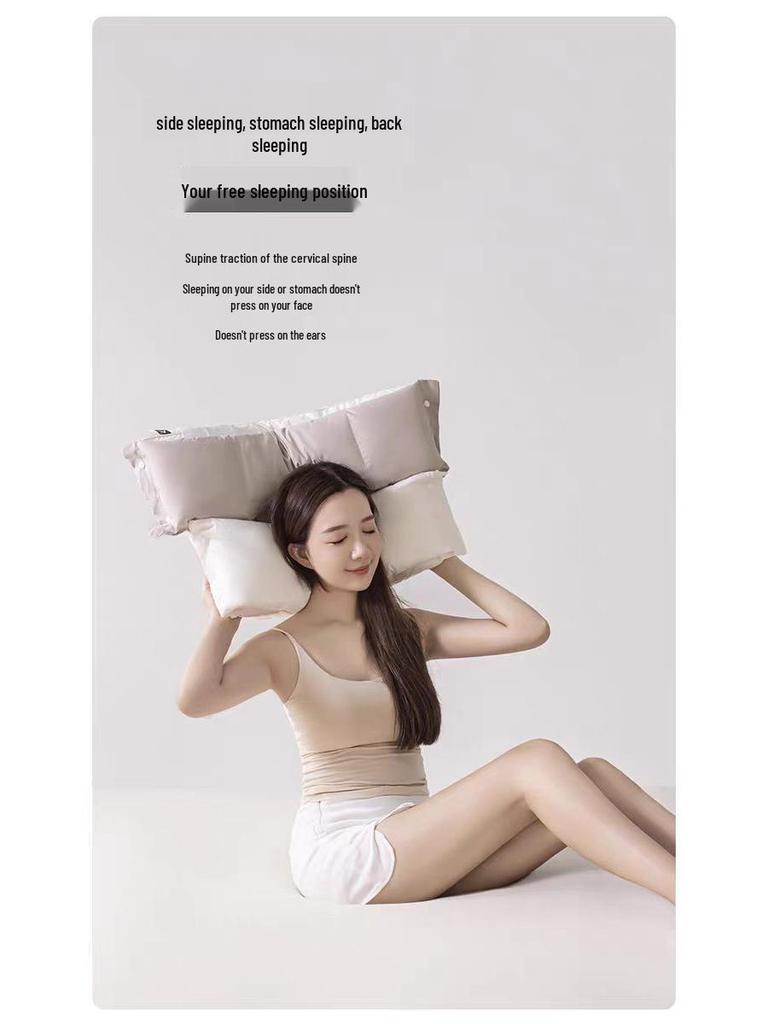 All-Cotton Neck & Ear Protection Pillow for Adults - Soft & Firm Support for Side Sleepers