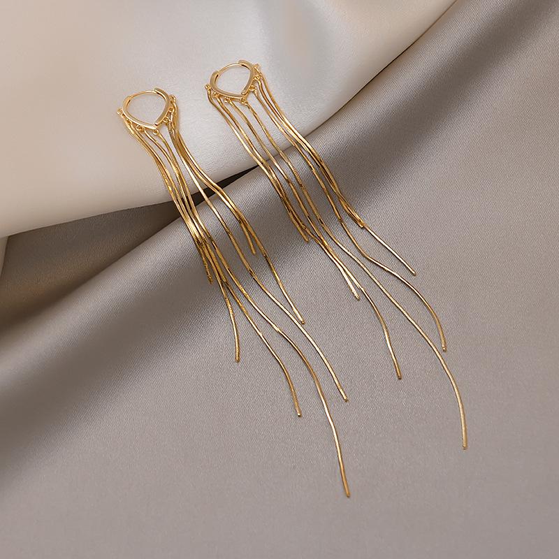 

Trendy Heart Tassel Earrings - Elegant Long Chain Design for Women