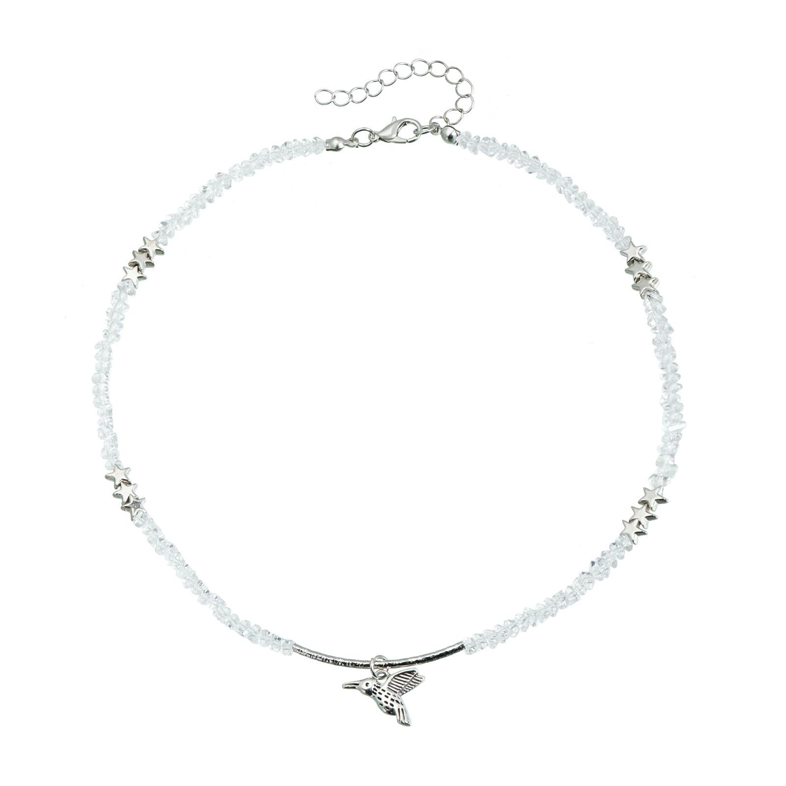 

Модное минималистичное ожерелье с подвеской в виде птицы, регулируемая цепочка, легкая цепочка для ключицы для женщин, модное ювелирное украшение в подарок белый