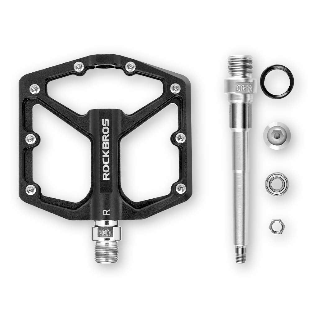 ROCKBROS Lightweight Flat Bicycle Aluminum for Road Pedals, Alloy, Bikes/Cross Bikes/MTBs, etc., Platform, Anti-Slip