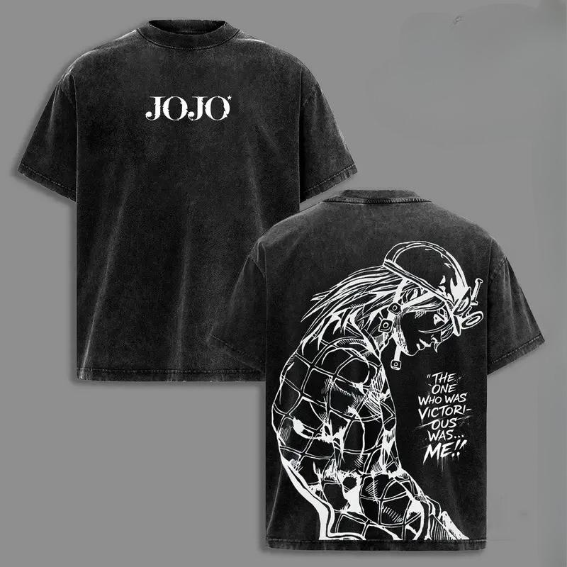 JoJo's Bizarre Adventure Brando Diego Printed Tee Men Women Washed Cotton T-shirts Manga Vintage T Shirt Harajuku Male Tshirt