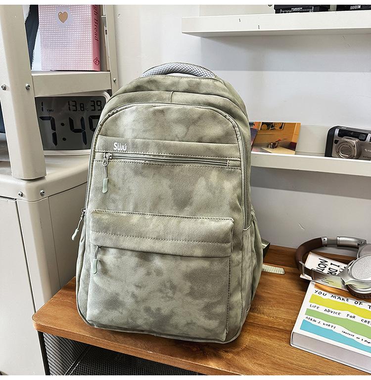 

Новый простой однотонный рюкзак большой вместимости водонепроницаемый для учеников средней и старшей школы школьный рюкзак 15,6 дюймов дорожный рюкзак зелёный