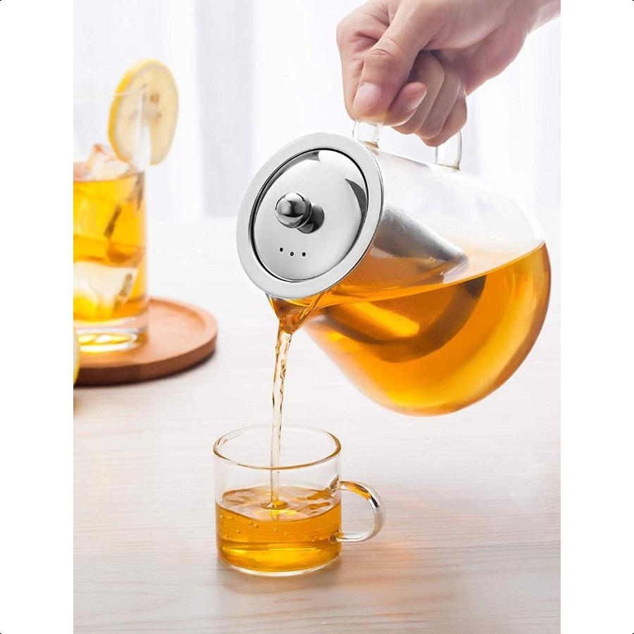 Glass Teapot with Infuser Tea Pot 32oz 43oz Tea Kettle Stovetop Safe Blooming and Loose Leaf Tea Maker Set 32oz 950ml