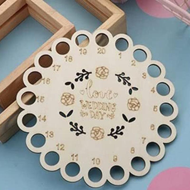4Pieces Wood Stitching Thread Holder Disc Numbered Embroidery Floss Thread Organiser Embroidery Thread Dispenser Disc