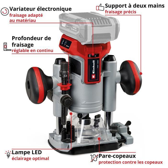 Einhell Professional Défonceuse-affleureuse Sans Fil TP-RO Set 18 Li BL-Solo PXC (18V) Livré Sans Batterie Ni Chargeur