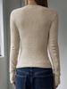 2024 Women's Autumn/Winter Solid Color Wool Blend Long-Sleeve Round Neck Top