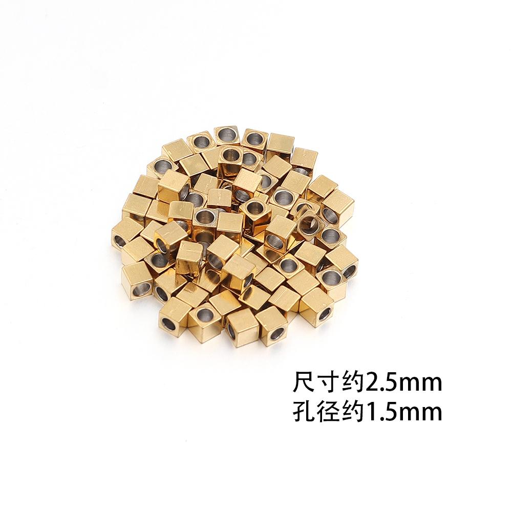 50Pcs 2.5 3 4 5 6mm Stainless Steel Beads Cube Spacer Beads Square Loose Beads For DIY Jewelry Making Necklace Bracelet Supplies