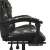 Gaming Chair with Footrest Swivel Black Camouflage PU Leather