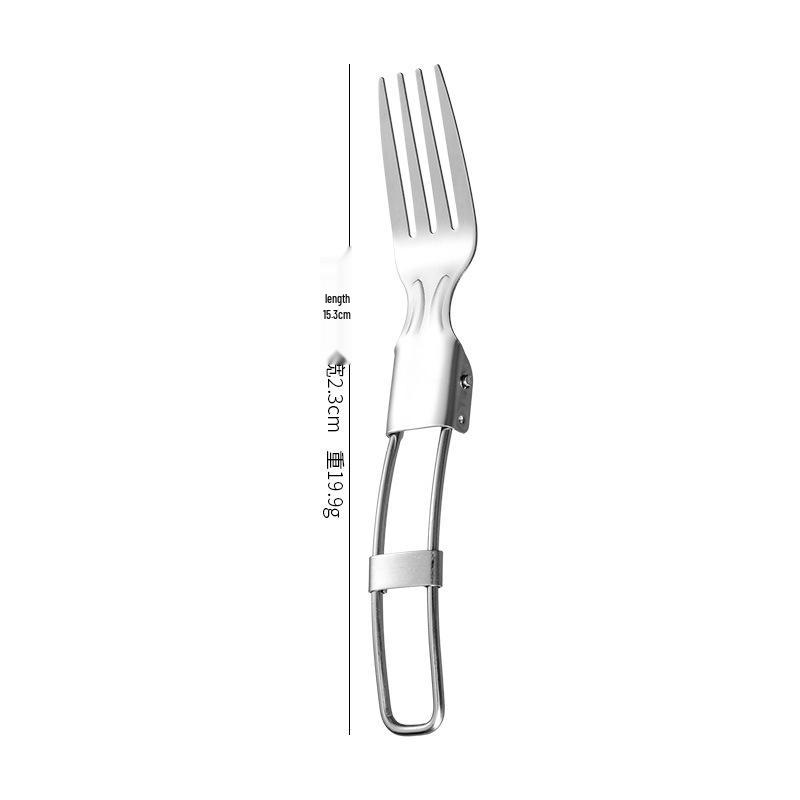 Portable 304 Stainless Steel Folding Cutlery Set: 3-Piece for Students & Outdoor Use