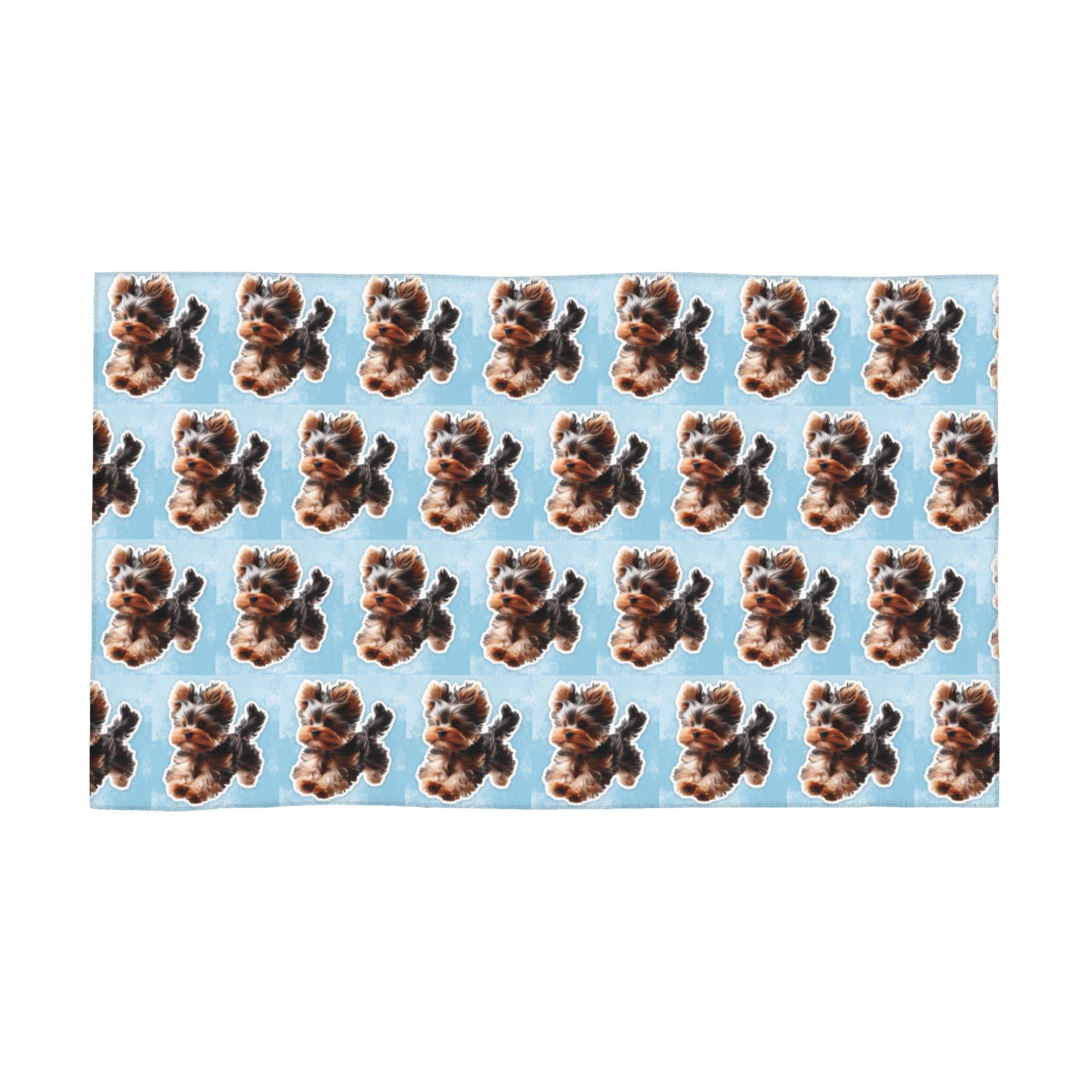 

Yorkshire Terrier Dog Pattern Soft Face Towel Quick Dry Pool Bath Cotton Towels Breathable W30*H60(CM)