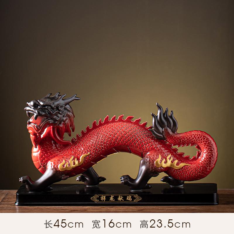

Ceramic 12 Chinese Zodiac Dragon Statues - Year of the Dragon Souvenirs for Living Room, Office Decoration, Opening Gifts, Displ