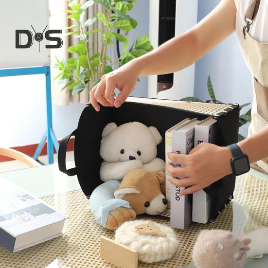 Handgewebter Aufbewahrungskorb aus Bambus, Organizer mit großer Kapazität, Mehrzweck-Wäschekorb im faltbaren Design mit Griff