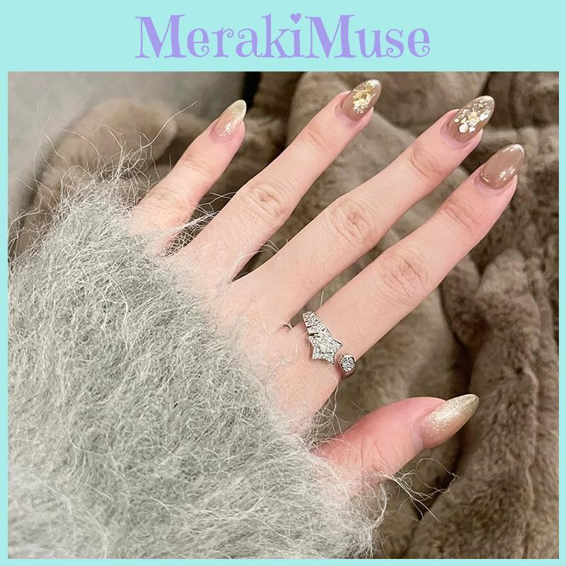 Süßer und niedlicher verstellbarer Zirkon-Sternring für Damen Stylischer Schmuck für den Alltag