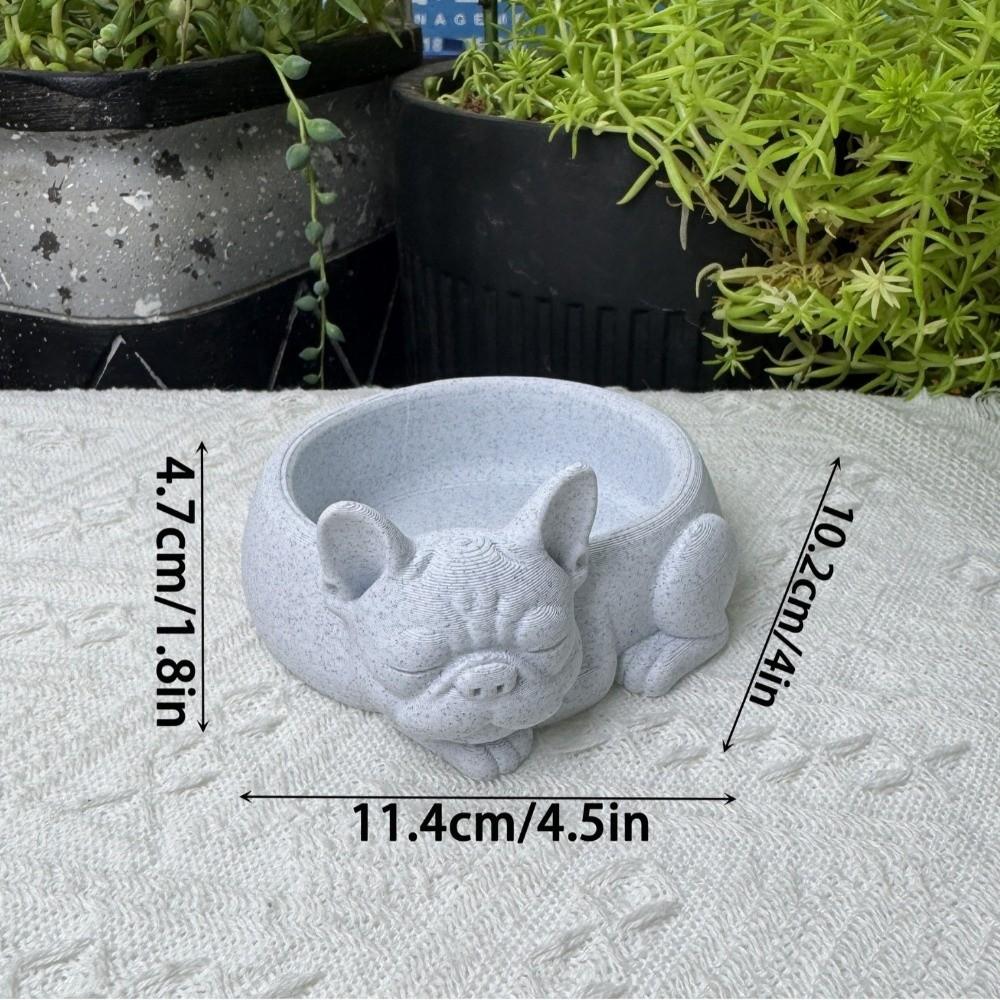 Ornaments Dog Shaped Flowerpot Funny Bulldog Plant Pot Cute Puppy Figurine Desktop