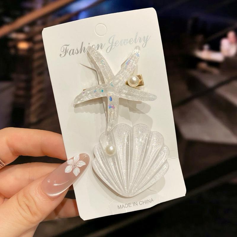 Korean Style Starfish Hair Clip - Scallop Edge, Cute & Sweet Hairpin for Bangs, Back of Head, & Baby Hair Accessories