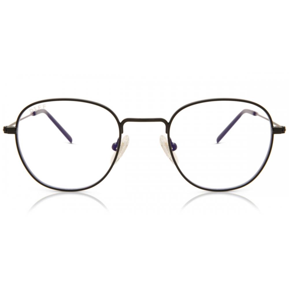 

Diff Sage Black+blue Light Technology Clear Lens Unisex Eyeglasses Black/46