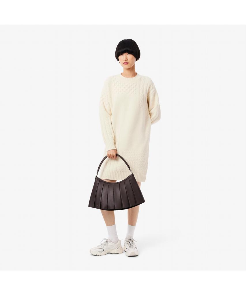 Lacoste Women'S Wool Blend Cable Sweater Dress Ef4173-55N Xfj