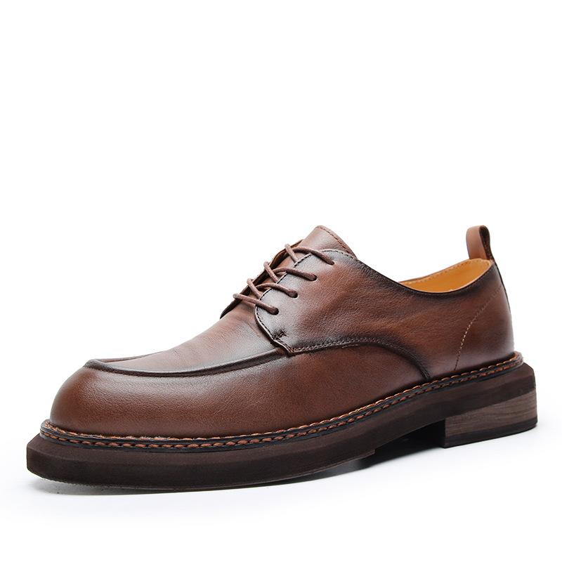 

2025 direct supply business dress platform leather shoes leather breathable wedding groom shoes handmade casual men s shoes trend 44