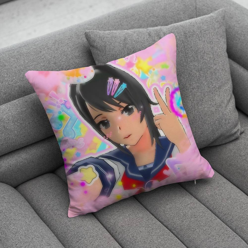 Yandere SSimulator Ayano Aishi Custom Pillow Case Sofa Living Room Bedroom Headboard Backrest Cushion Square Cushion Nap Time