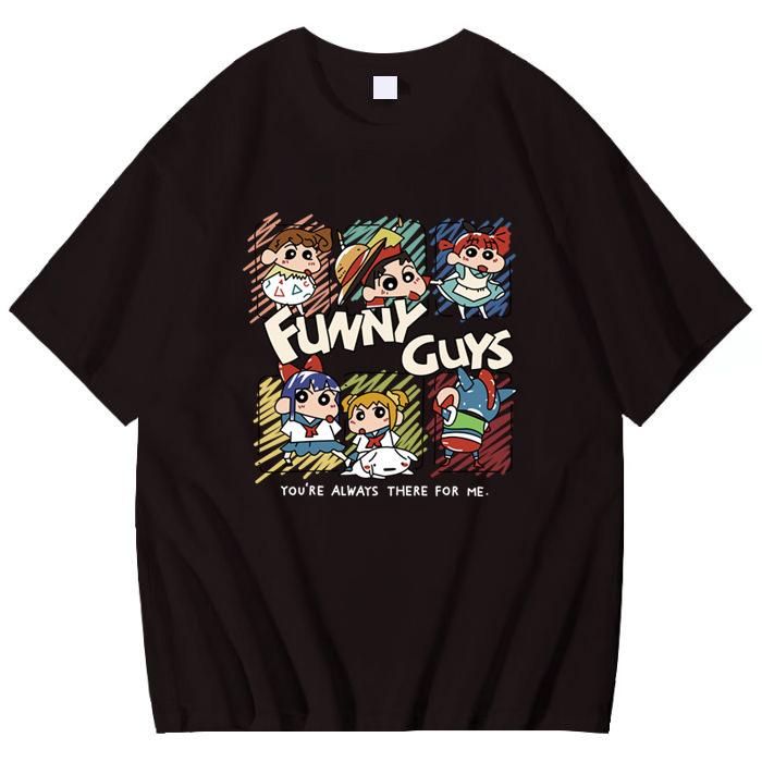 

2025 Summer New Crayon Shin Chan Printed Short Sleeve T-shirt Women s Loose Fashion Street Loose Student Top Y2K Women s T-shirt 4XL
