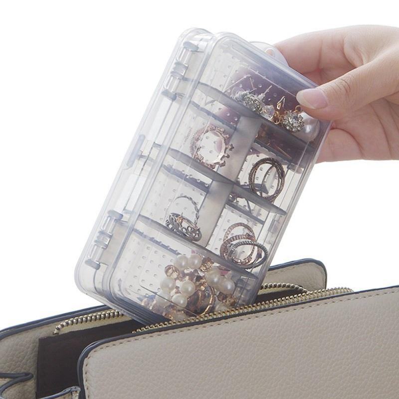 10 Grids Jewelry Storage Box Double-layer Double-open Jewelry Storage Box With Lid