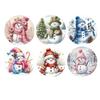 6pcs Snowman Santa Claus Coaster Wooden Coffee Cup Mat Christmas Drink Coaster  Christmas Party