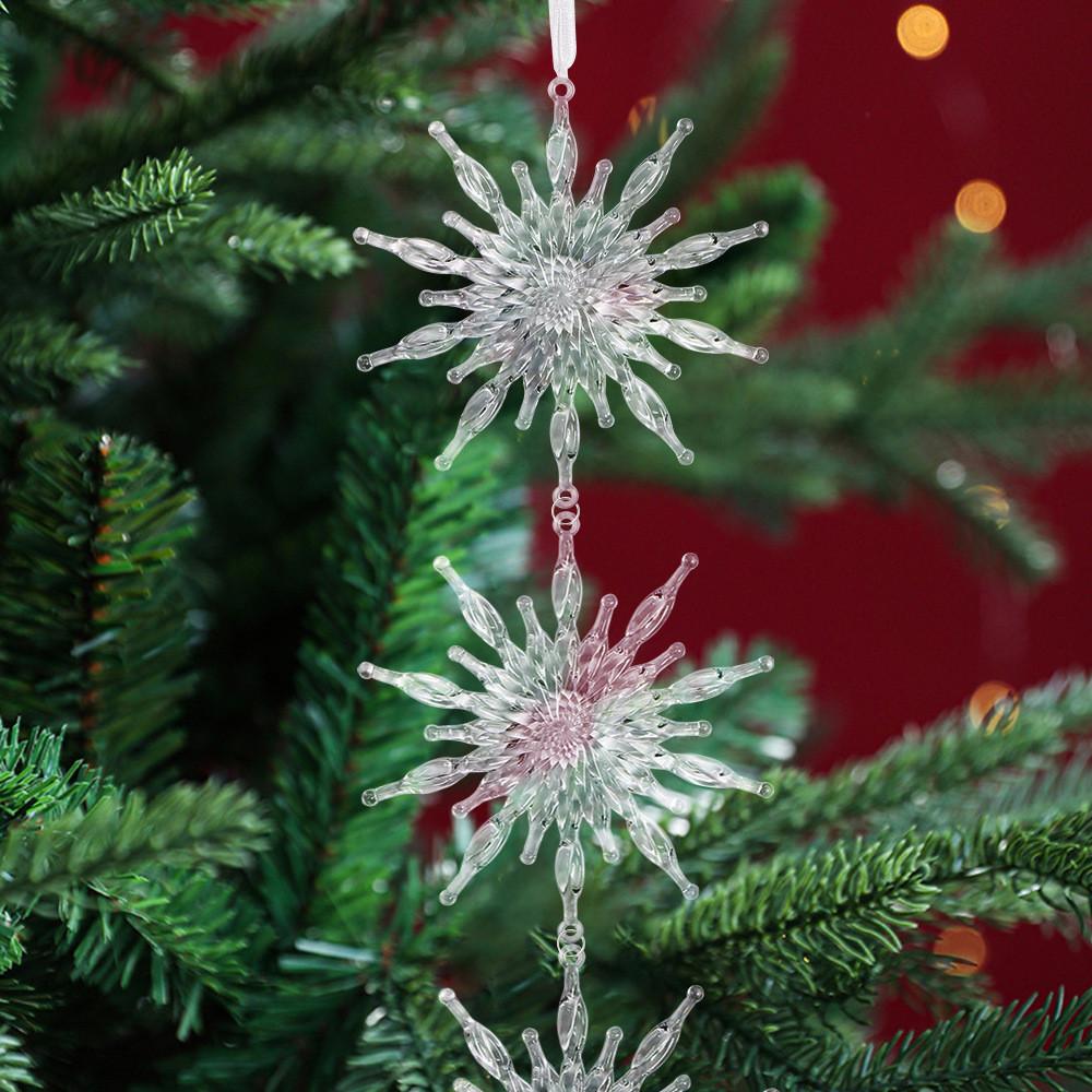 Stunning Christmas New Decorations Clear Ice Stick Hangings For Festive Tree Arrangement Snowflakes Featuring