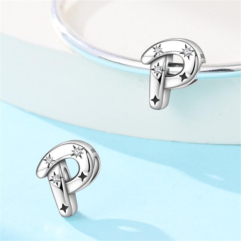 Copper 26 Letter A-Z Alphabet Charm Fine Beads Fit Original Charms Copper Bracelet Diy Fine Jewelry For Women Gifts Making