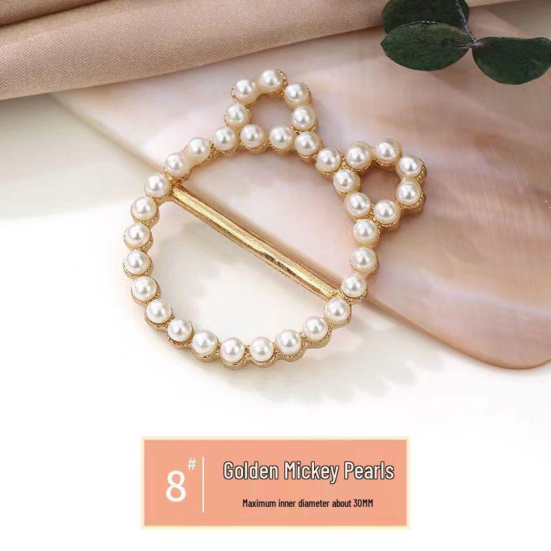 Pearl Diamond Decorative Knot Buckle for T-Shirt Hem and Scarves
