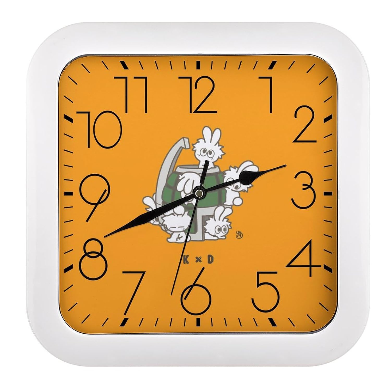 Hiroaka Wall Clock Silent Continuous Second Hand Hanging White Stylish Nordic Radio Wave