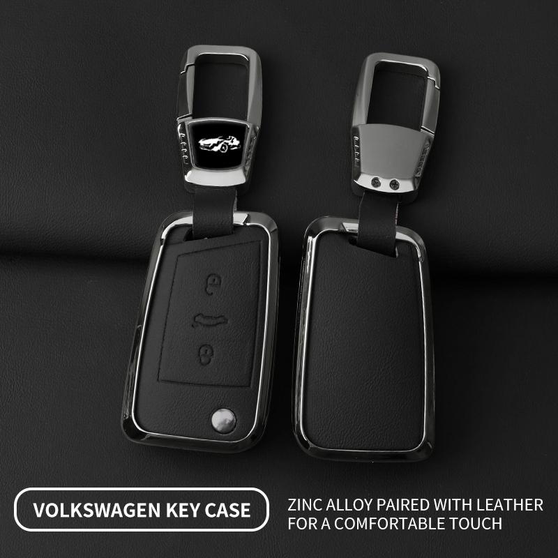 Interior Mouldings Metal Car Key Case Cover Shell For VW Volkswagen Golf 7 MK7 Tiguan MK2 SEAT Ateca Leon FR 2 Ibiza For Skoda O