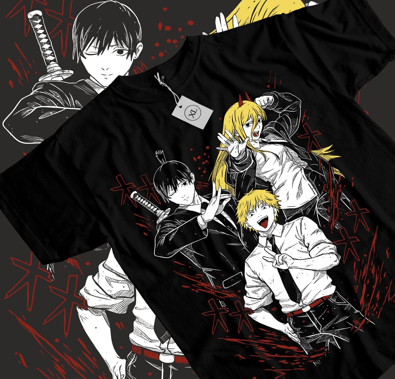 

Chainsaw Man T-Shirt Denji and Makima T-Shirt Anime Manga T-Shirt Pochita Shirt 2XL