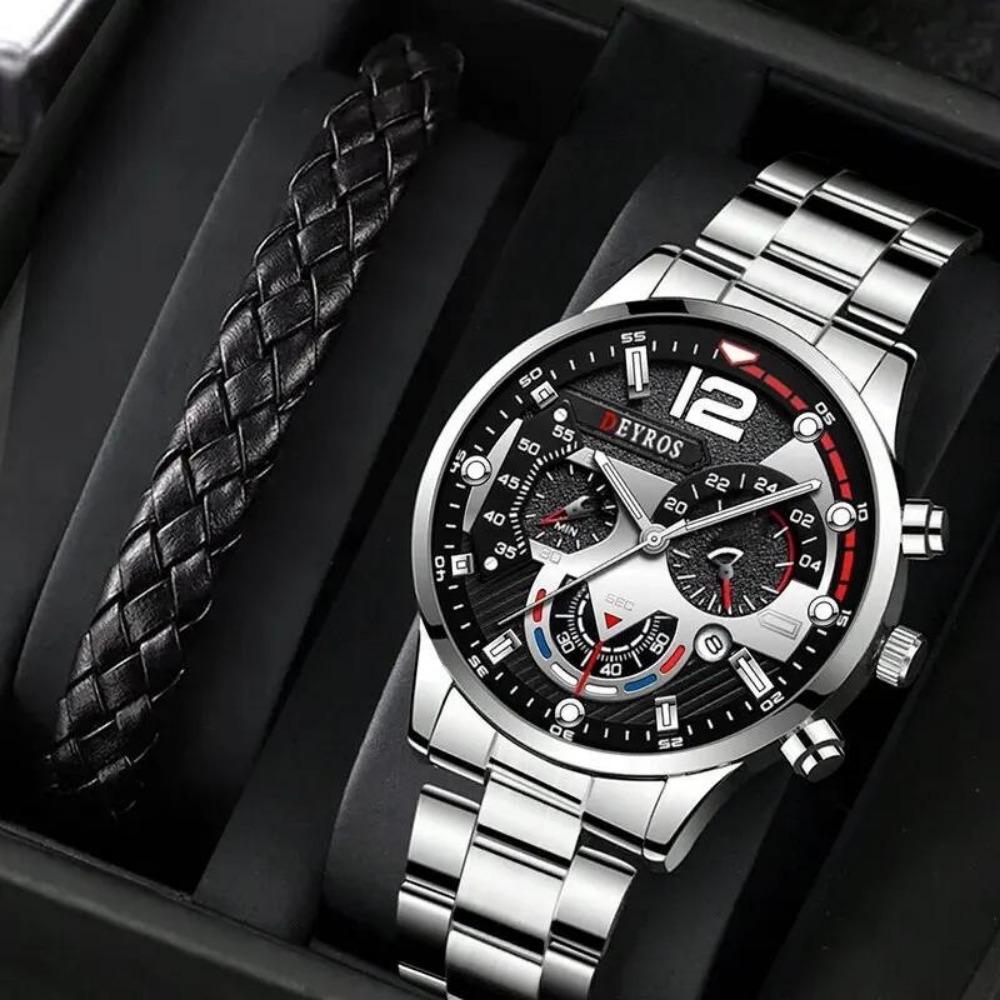 2-Piece Suit Men S Watch Casual Men S Watch Watch + bracelet