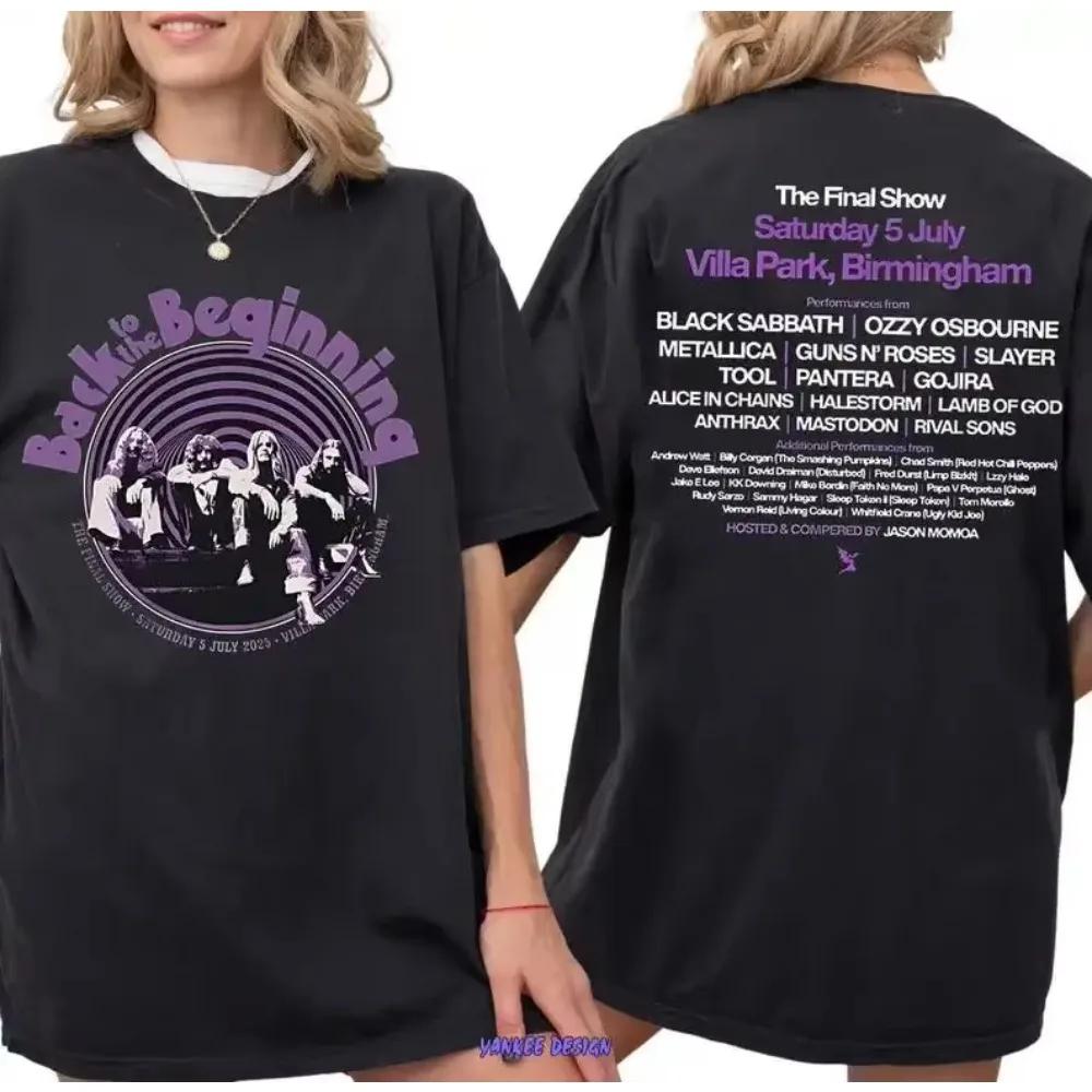 Black Sabbath und Ozzy Osbourne Back To The Beginning Merch Event T-Shirt mit Line-up Damen Herren T-Shirt Ins Y2k Neue Marke Neuer Stil
