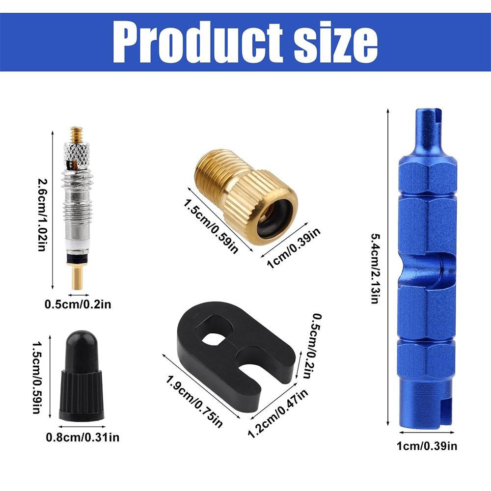 7-74PCS Presta Valve Core Brass FV Nozzle Replacement MTB Road Bike Tubeless Service Parts Alloy Remover Tool O-Ring Optional