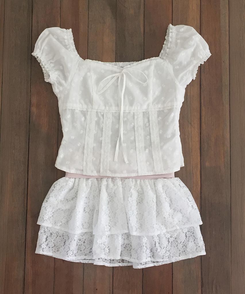 WHISFAIRY Lily Lace Blouse - White