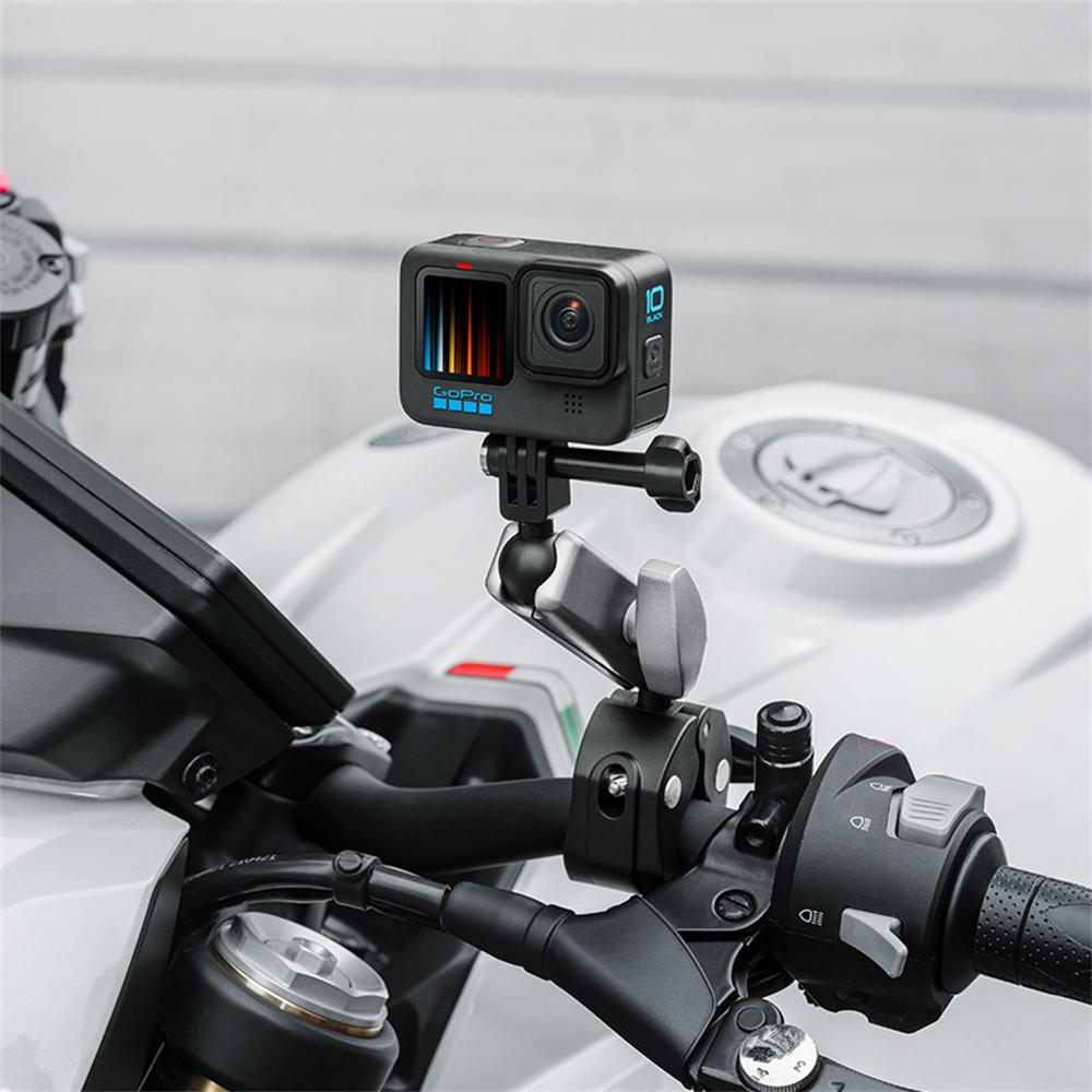 Motorcycle Bike Handlebar Clamp Holder Clip For GoPro Insta360 DJI Action Camera